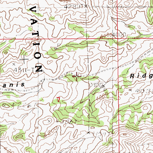 Topographic Map of Manikanis Ridge, MT