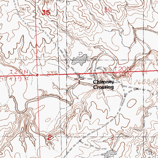 Topographic Map of Chimney Crossing, MT