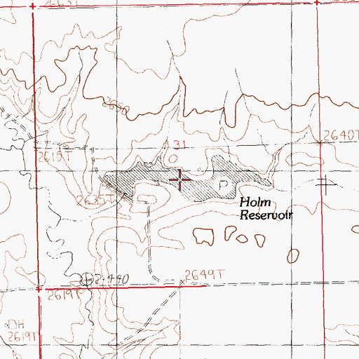 Topographic Map of Holm Reservoir, MT