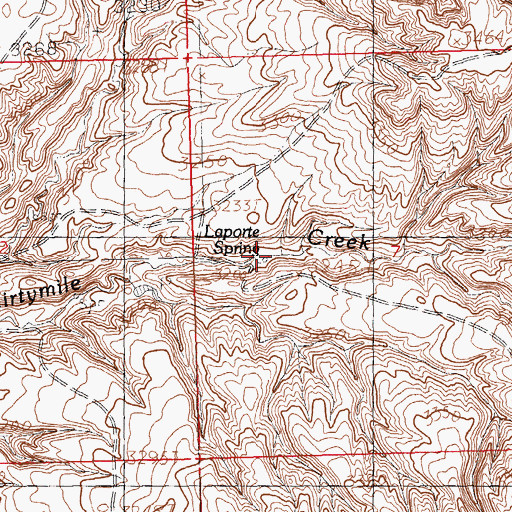 Topographic Map of Laporte Spring, MT
