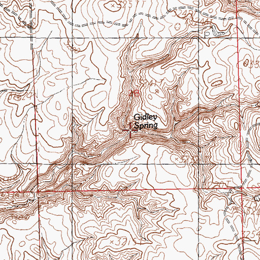 Topographic Map of Gidley Spring, MT