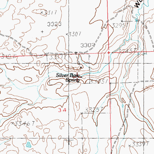 Topographic Map of Silver Bow Spring, MT