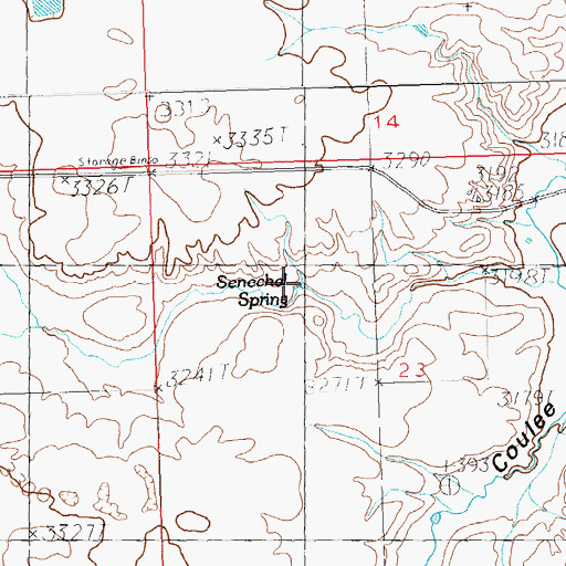 Topographic Map of Senechal Spring, MT