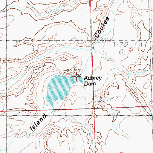Topographic Map of Aubrey Dam, MT