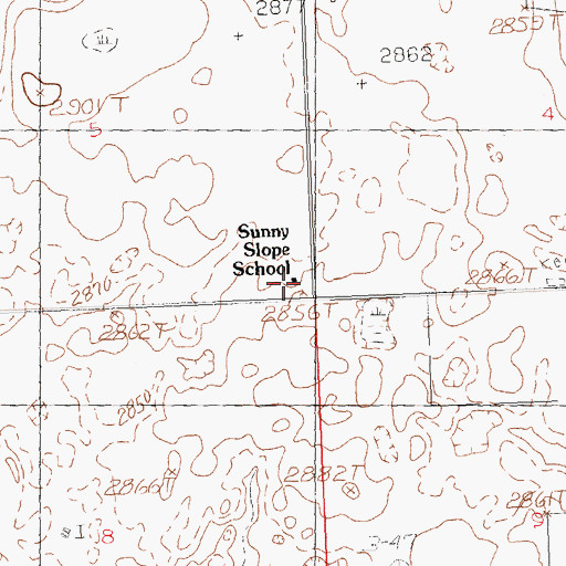 Topographic Map of Sunny Slope School (historical), MT