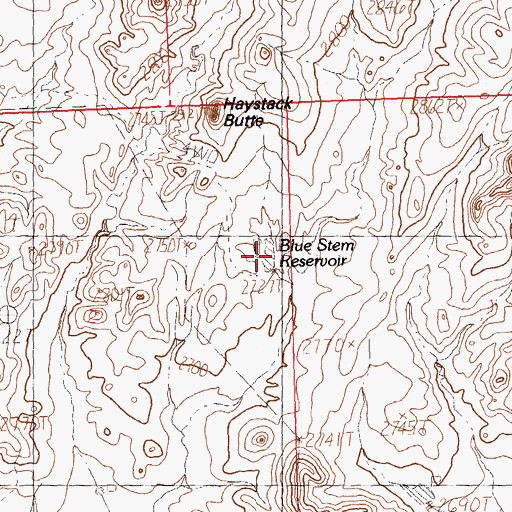 Topographic Map of Blue Stem Reservoir, MT