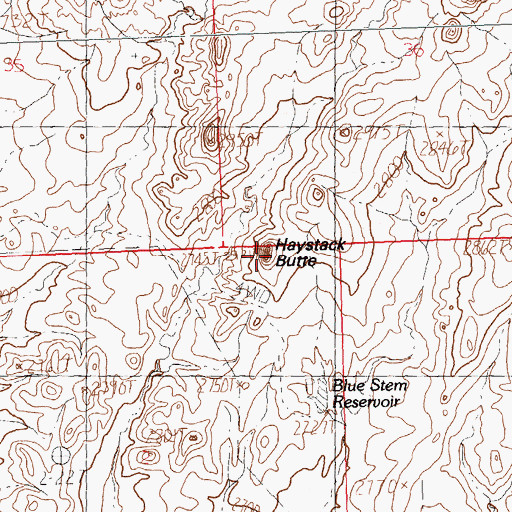 Topographic Map of Haystack Butte, MT