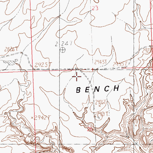 Topographic Map of Emerick Bench, MT