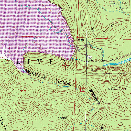 Topographic Map of Lake Hinkle, AR
