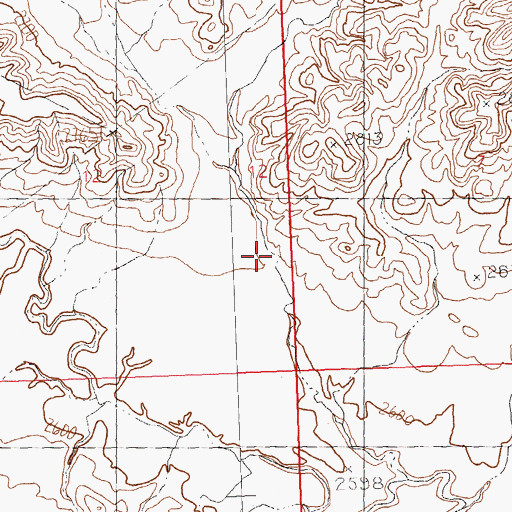 Topographic Map of Alkali Coulee, MT