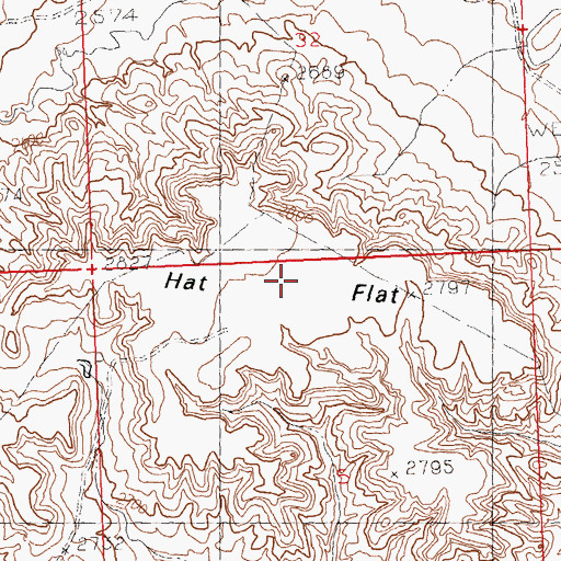 Topographic Map of Hat Flat, MT