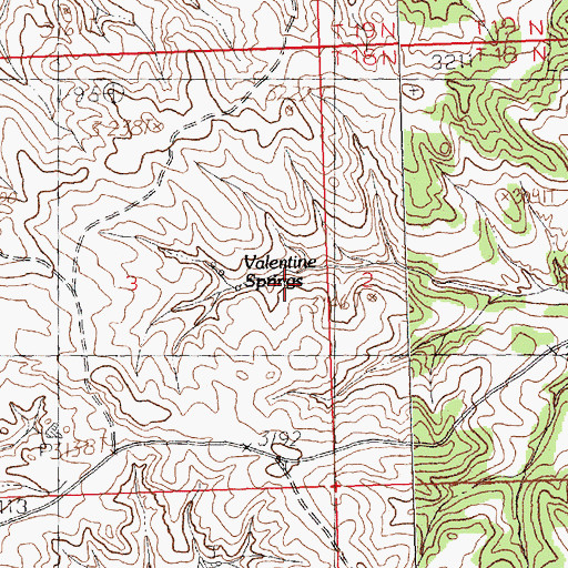 Topographic Map of Valentine Springs, MT
