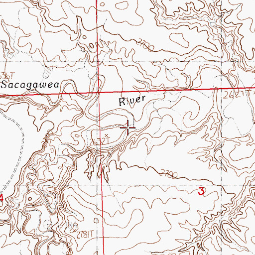 Topographic Map of Hay Coulee, MT