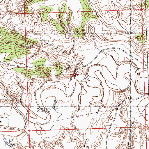 Topographic Map of Wolf Coulee, MT