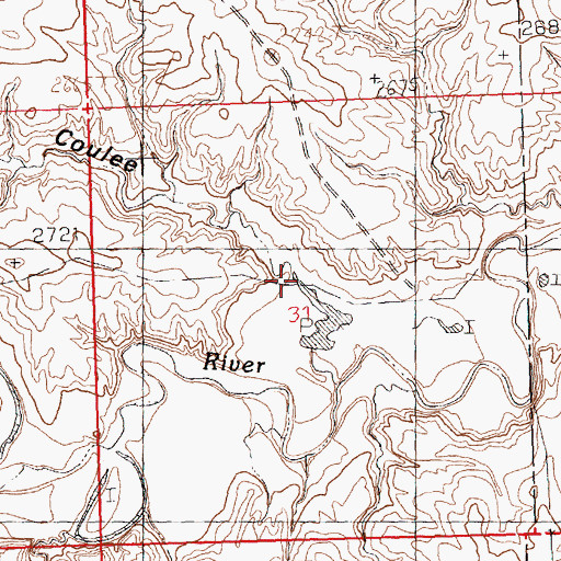 Topographic Map of Krafton Coulee, MT