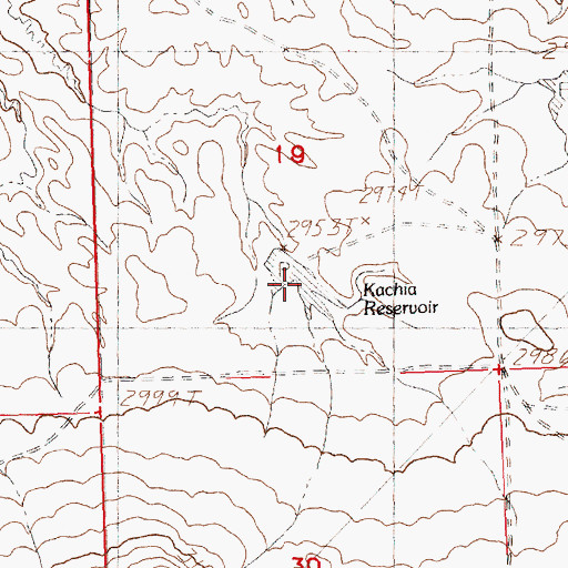 Topographic Map of Kachia Reservoir, MT