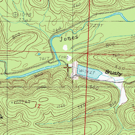 Topographic Map of Poteau River Site 14 Lake, AR