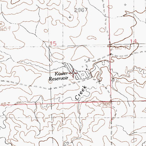 Topographic Map of Kosier Reservoir, MT