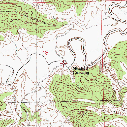 Topographic Map of Mitchell Crossing, MT