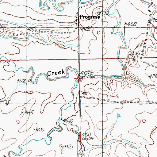 Topographic Map of Andrews Creek, MT
