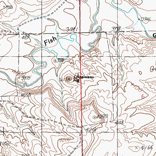 Topographic Map of Chinamans Hat, MT