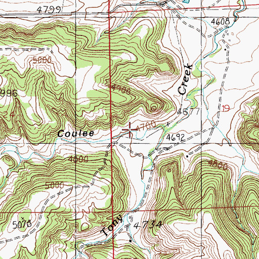 Topographic Map of Fredrickson Coulee, MT