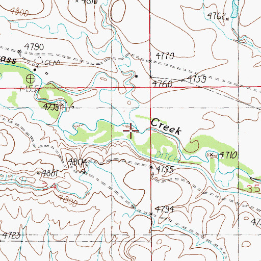 Topographic Map of Rock Creek, MT
