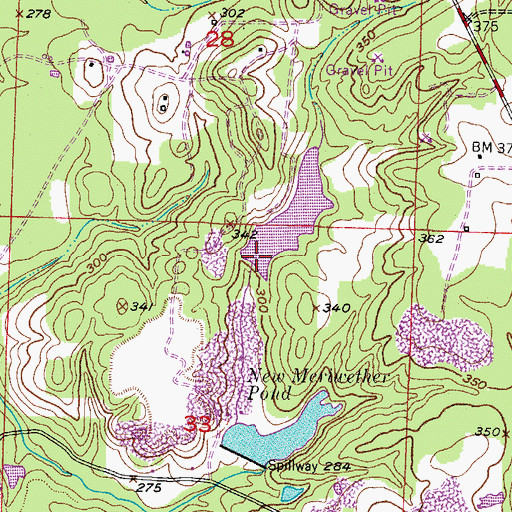 Topographic Map of Buehler-Herndon Lake Number Two Dam, AR