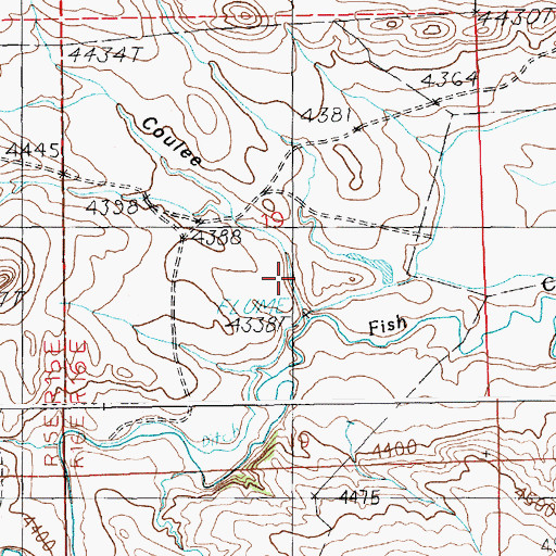 Topographic Map of Altman Coulee, MT