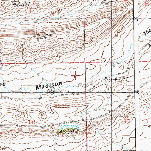 Topographic Map of The Madison, MT