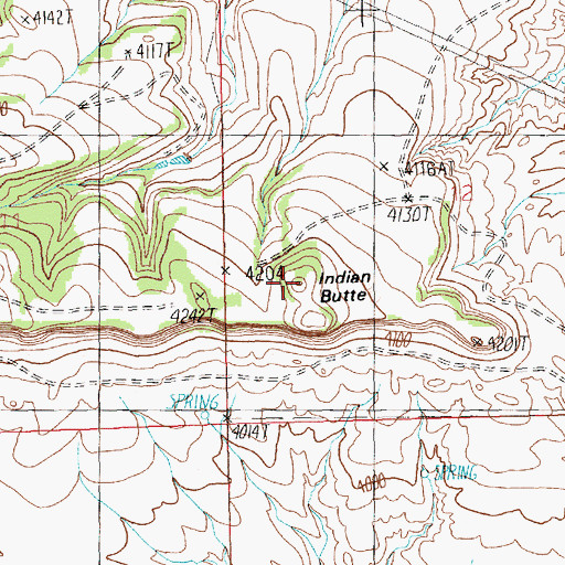 Topographic Map of Indian Butte, MT