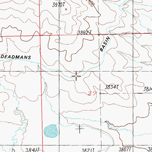 Topographic Map of Deadmans Basin Outlet Canal, MT