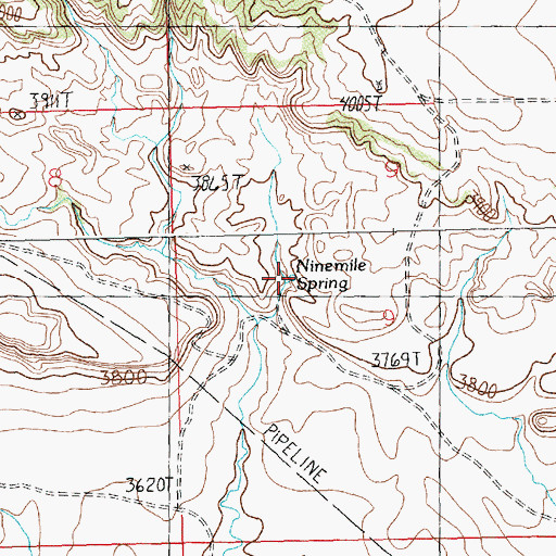 Topographic Map of Ninemile Spring, MT
