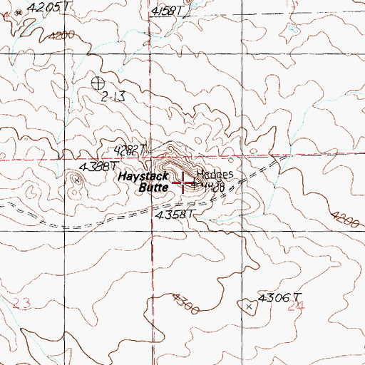 Topographic Map of Haystack Butte, MT