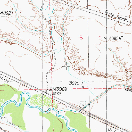 Topographic Map of Ethels Coulee, MT