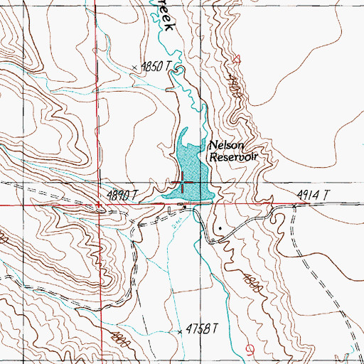 Topographic Map of Nelson Reservoir, MT