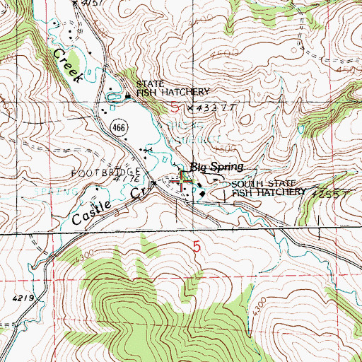 Topographic Map of Big Spring, MT