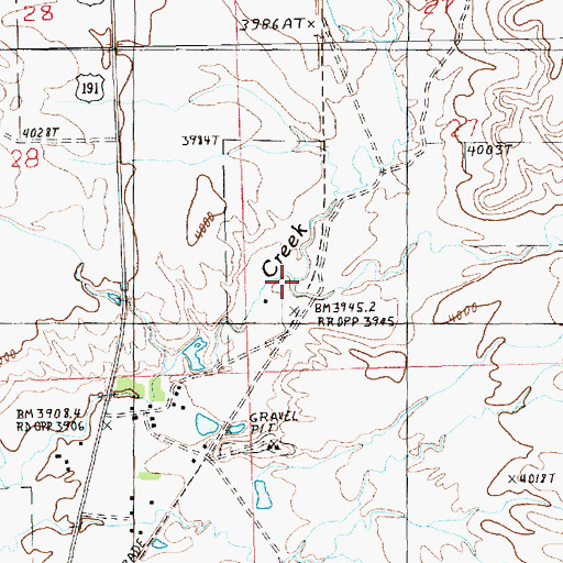 Topographic Map of South Fork Burnette Creek, MT
