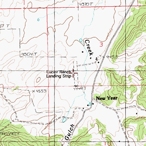 Topographic Map of Lucier Ranch Landing Strip (historical), MT