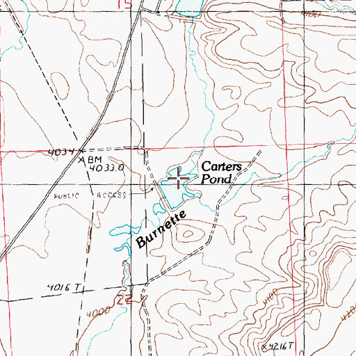 Topographic Map of Carters Pond, MT