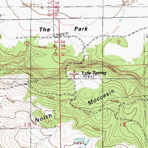 Topographic Map of Lyle Spring, MT