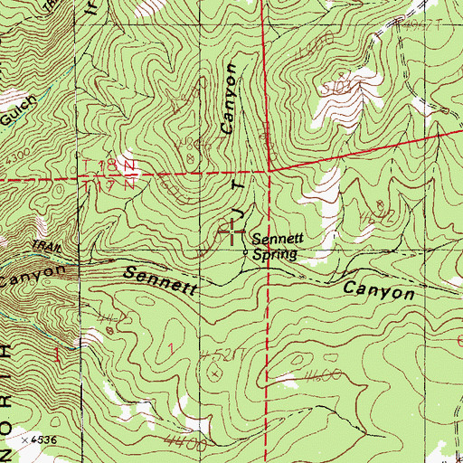 Topographic Map of JT Canyon, MT