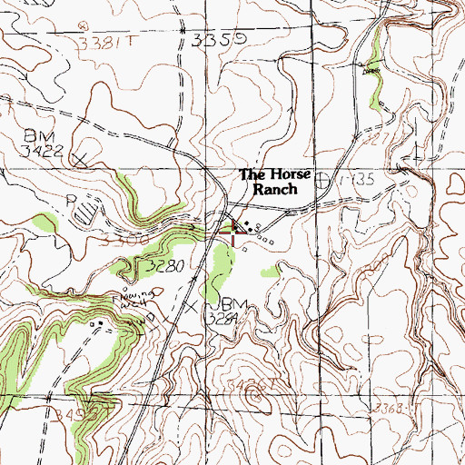 Topographic Map of The Horse Ranch, MT