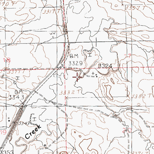 Topographic Map of Alkali Creek, MT