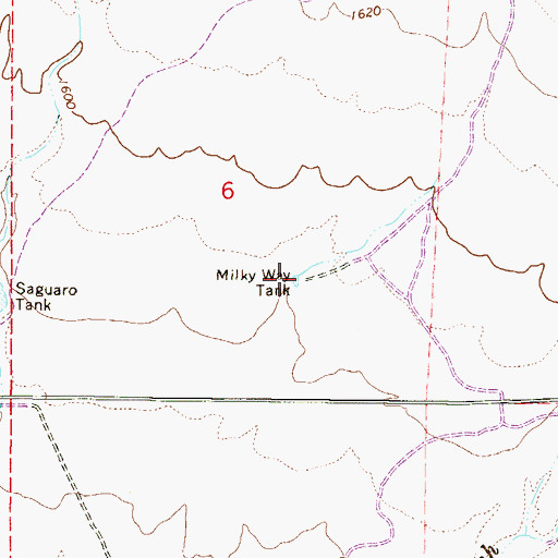 Topographic Map of Milky Way Tank, AZ