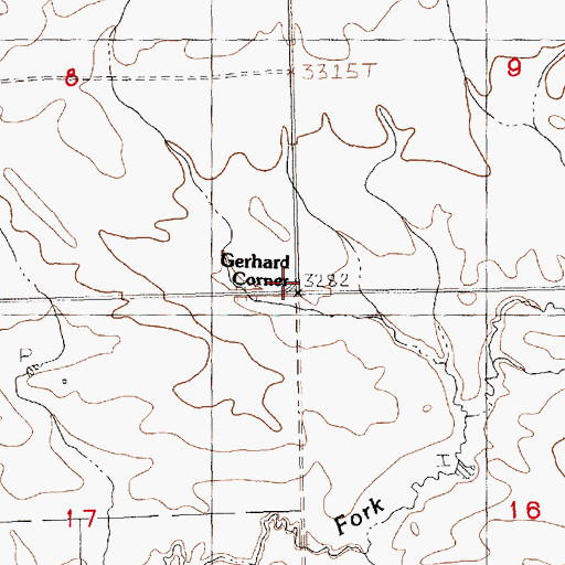 Topographic Map of Gerhard Corner, MT