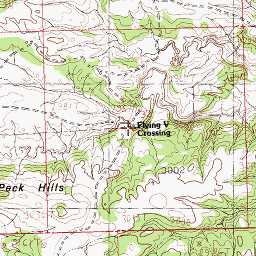 Topographic Map of Flying V Crossing, MT