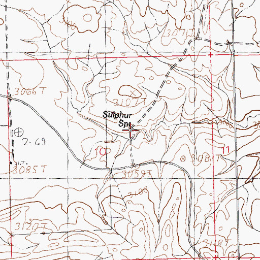Topographic Map of Sulphur Spring, MT