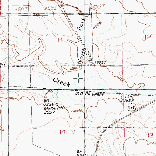 Topographic Map of North Fork Bull Creek, MT