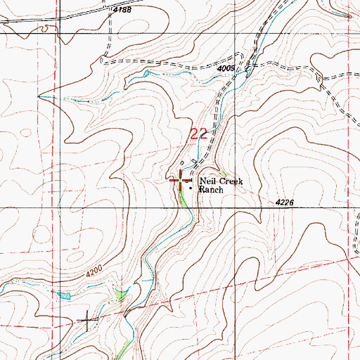 Topographic Map of Neil Creek Ranch, MT